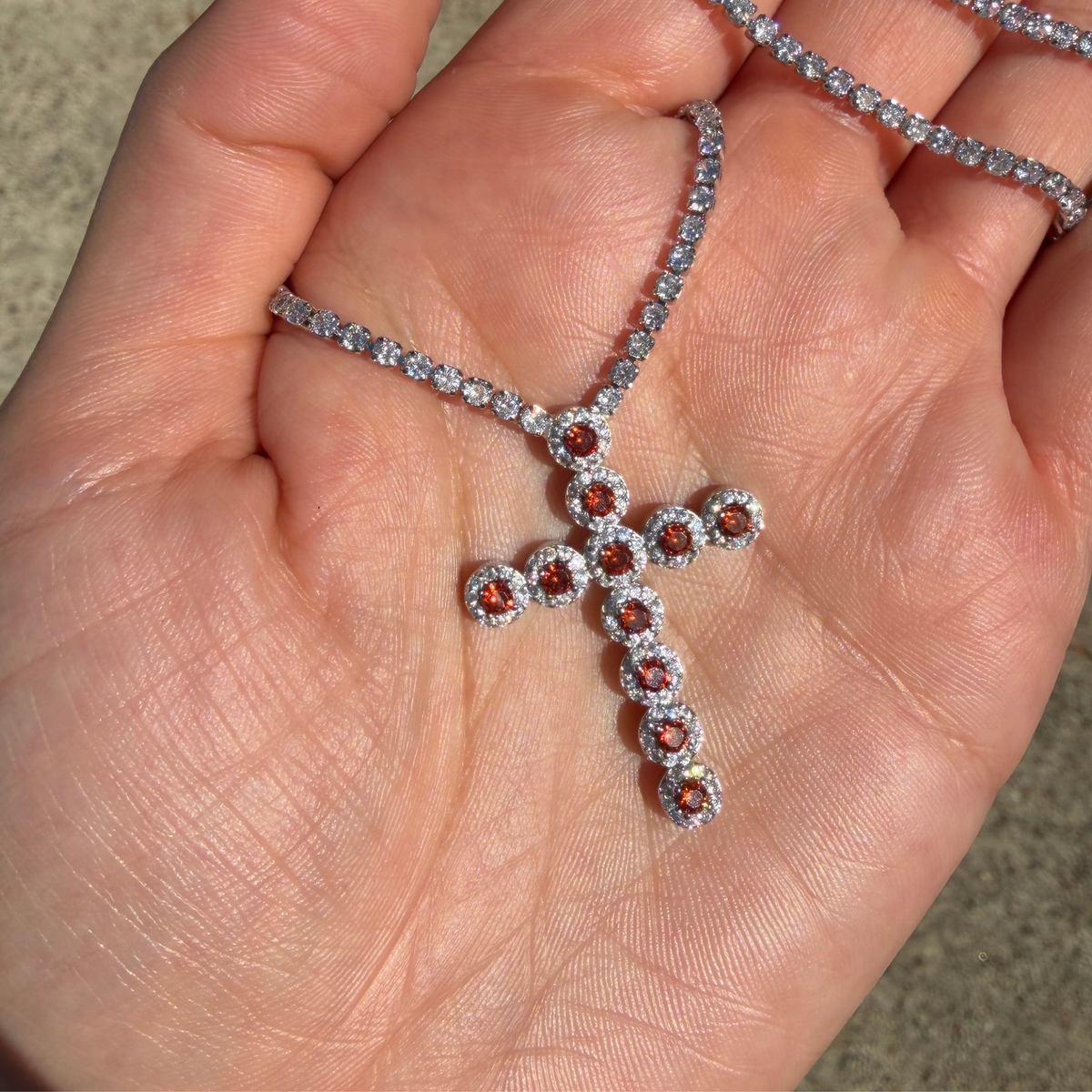 RUBY DIAMOND CROSS