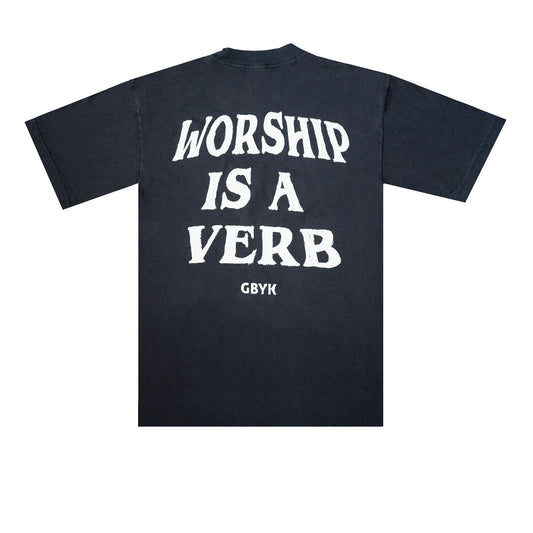 WORSHIP IS A VERB TEE [GRANITE]